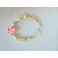 Shangjie OEM tobillera Hand-woven clay flower sea shell anklet braided gold rope and bracelets women anklets